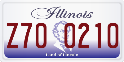 IL license plate Z700210