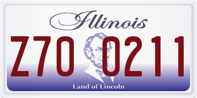 IL license plate Z700211
