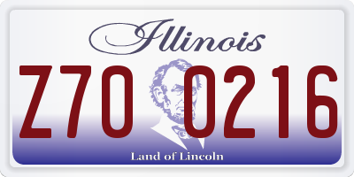 IL license plate Z700216