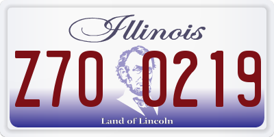 IL license plate Z700219
