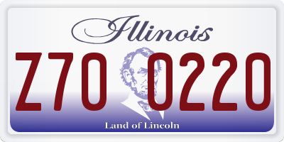 IL license plate Z700220