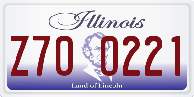 IL license plate Z700221