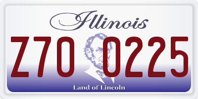 IL license plate Z700225