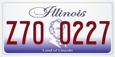 IL license plate Z700227