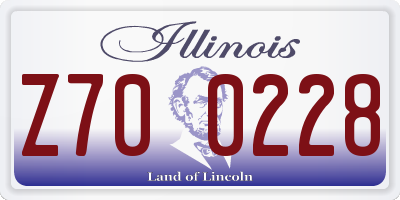 IL license plate Z700228