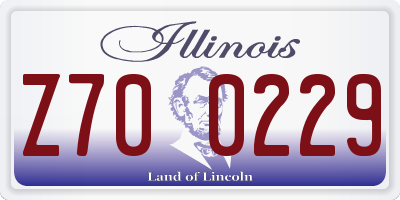 IL license plate Z700229