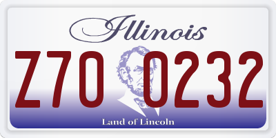IL license plate Z700232