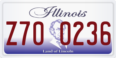 IL license plate Z700236