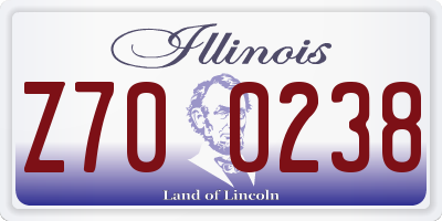 IL license plate Z700238