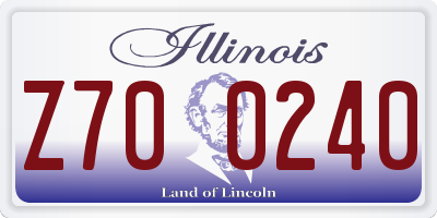 IL license plate Z700240