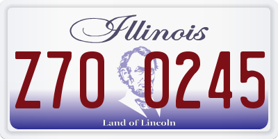 IL license plate Z700245