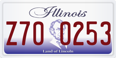 IL license plate Z700253