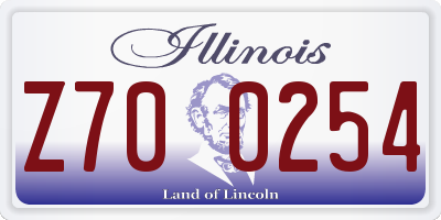 IL license plate Z700254