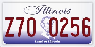 IL license plate Z700256