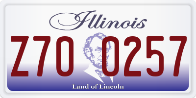 IL license plate Z700257