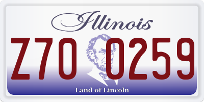 IL license plate Z700259