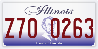 IL license plate Z700263