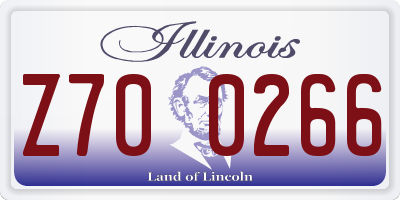 IL license plate Z700266