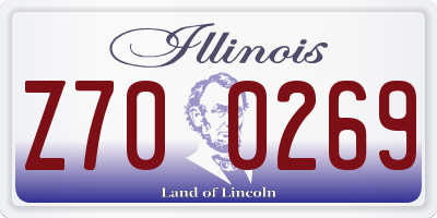 IL license plate Z700269