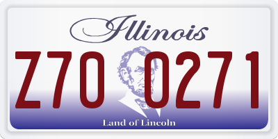 IL license plate Z700271