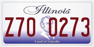 IL license plate Z700273
