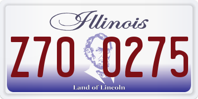 IL license plate Z700275