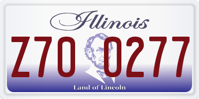 IL license plate Z700277