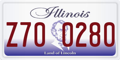 IL license plate Z700280