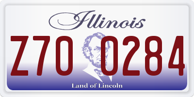 IL license plate Z700284