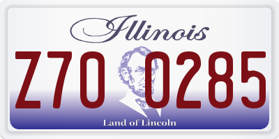 IL license plate Z700285