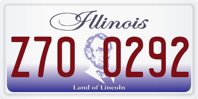 IL license plate Z700292