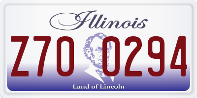 IL license plate Z700294