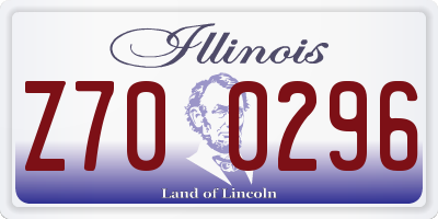 IL license plate Z700296