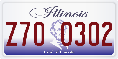 IL license plate Z700302