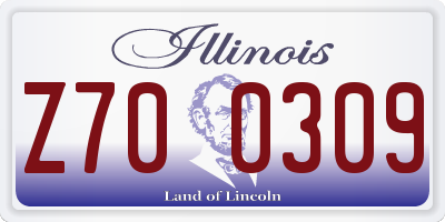 IL license plate Z700309