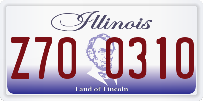IL license plate Z700310