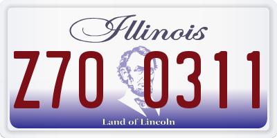 IL license plate Z700311