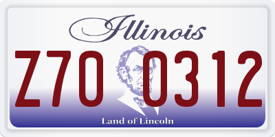 IL license plate Z700312