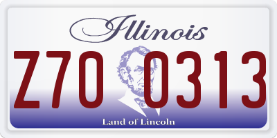 IL license plate Z700313