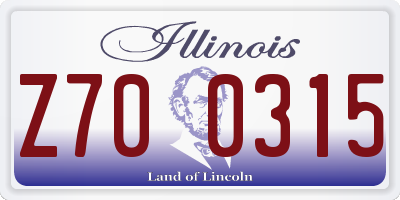 IL license plate Z700315
