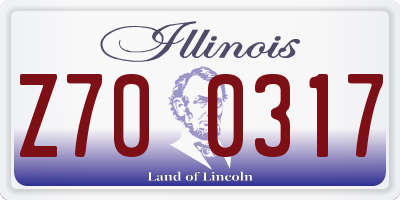 IL license plate Z700317