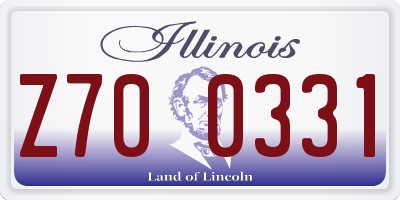 IL license plate Z700331