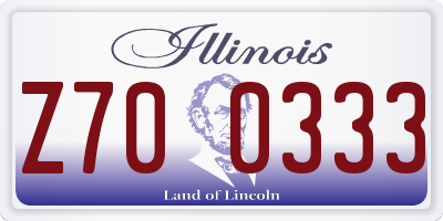 IL license plate Z700333