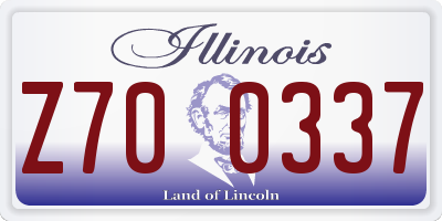 IL license plate Z700337