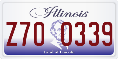 IL license plate Z700339