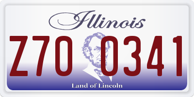 IL license plate Z700341
