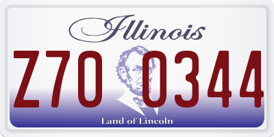 IL license plate Z700344
