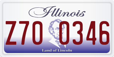 IL license plate Z700346