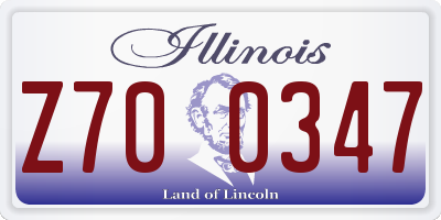 IL license plate Z700347