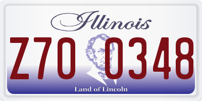 IL license plate Z700348